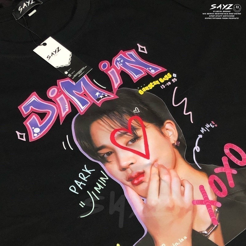 Camisa Camiseta kaos Serie bts-Jimin Jungkook T-shirt Tecido Algodão Blusa Avulsa