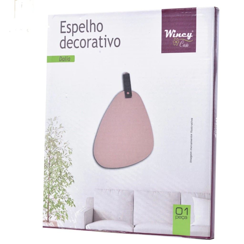 Espelho decorativo Dalia organico 22,5x29cm - Wincy
