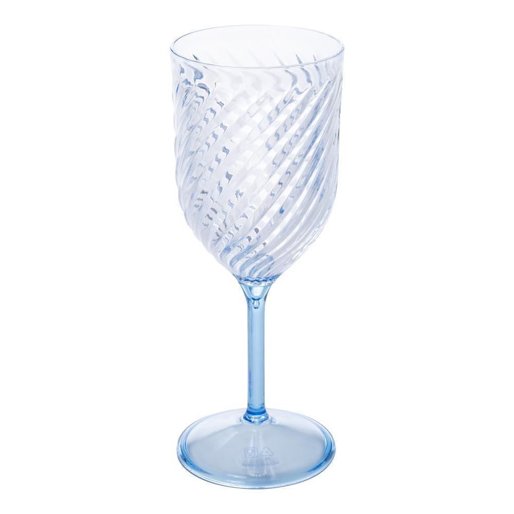 Taça de Vinho Twist Azul Mesa Posta 360 ml Plasútil