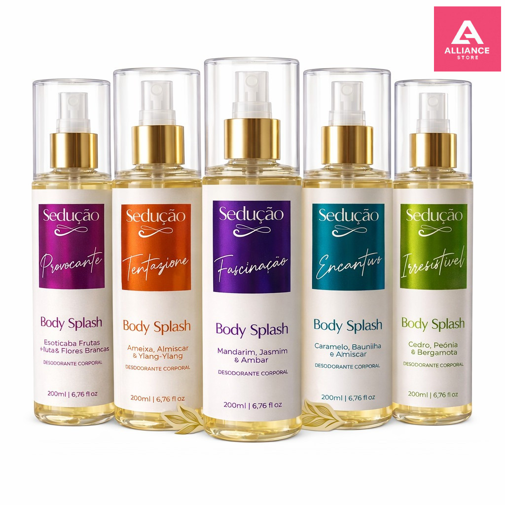 Body Splash Sedução 200ml | Perfumes Corporais Femininos Diversas Fragrâncias | escolha kit ou unidade