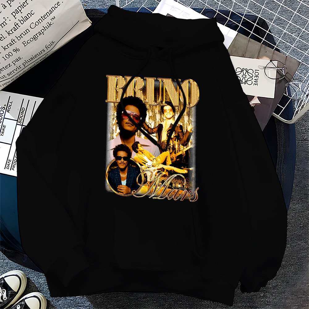 Moletom Canguru Blusa de Frio Bruno Mars Gold Fotos Bruninho Pop Unissex