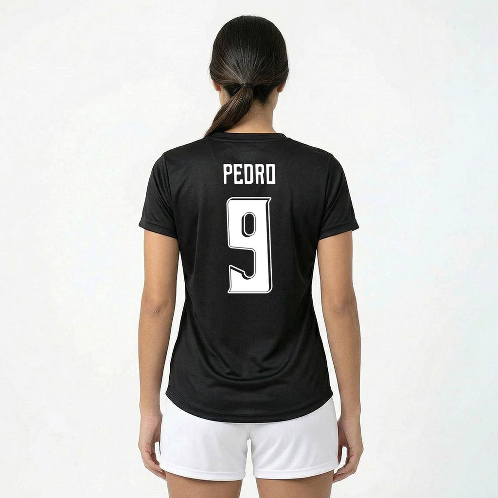 Camisa Flamengo Nação Logo Feminina Preta 9 Pedro