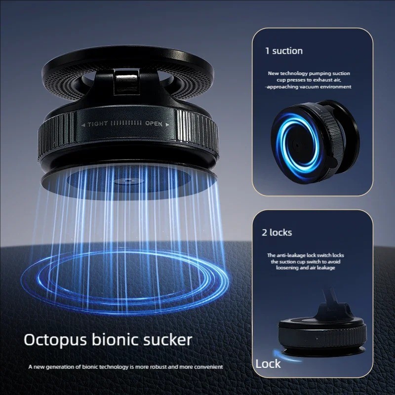 Suporte Magnético Avançado de Sucção a Vácuo Universal para Telefone com Saída de Luz Confiável