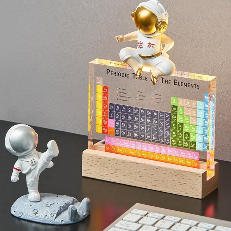 Estatuetas De Mesa Periódica Acrílica Mendeleev Elemento De Impressão Tabela Decoração Exibição De Química
