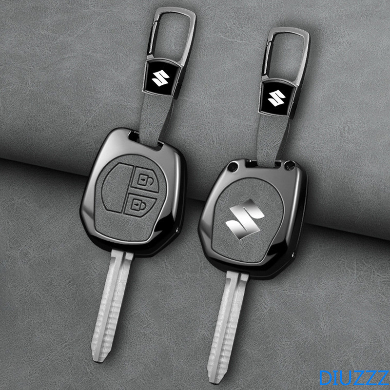 Liga De Zinco Couro Caso Chave Do Carro Capa Protetor Escudo Para Suzuki Celerio Swift Grand Vitara SX4 Chaveiro Fob Tit