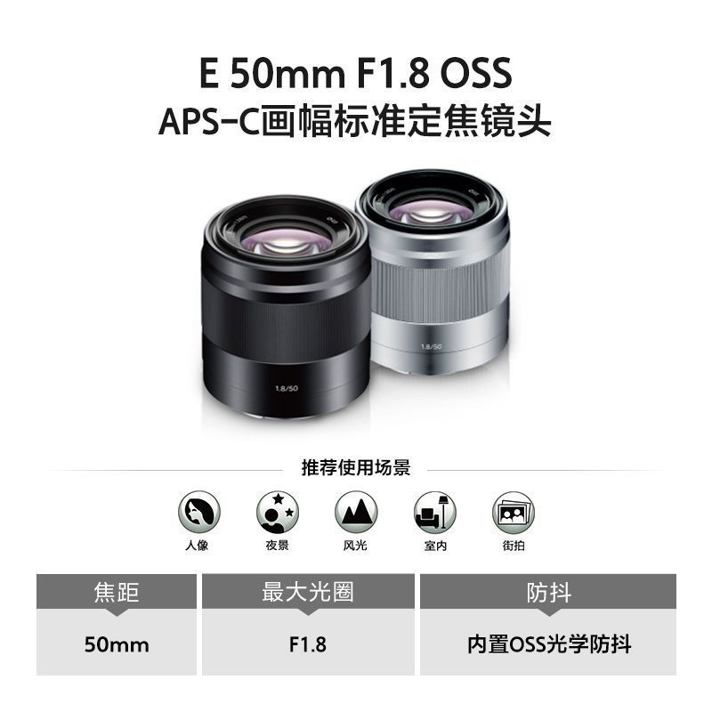 Wuhan City Tingmingxuan Tecnologia Co., Ltd. Lente de foco fixo padrão SONY/SONY E 50mm F1.8 OSS APS-C SEL50F18