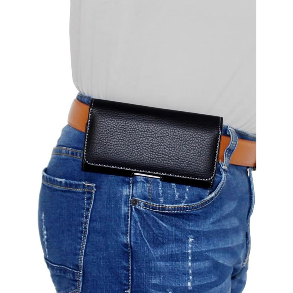 Durável telefone móvel pendurado saco de cintura usando cinto Horizontal masculino Cross-cintura saco idosos Clip-On cal