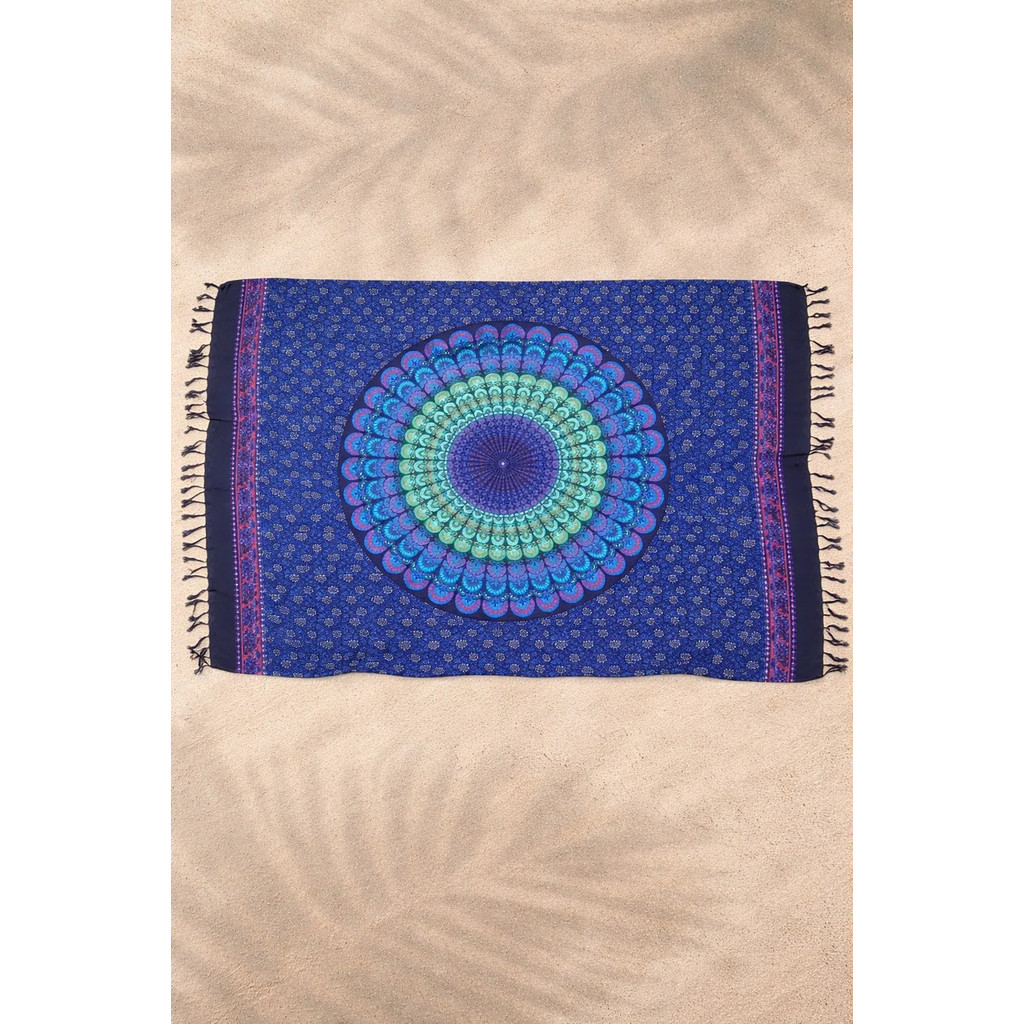 Canga De Praia Viscose Estampada Grande Mandala