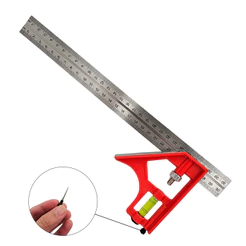 Esquadro Combinado 12” Pol 30cm Metálico Bolha Arsenal