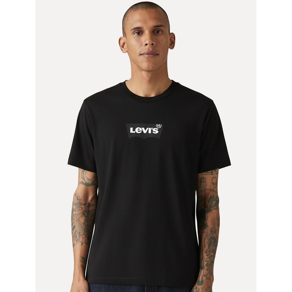 Camiseta Levis Original Masculina Logo Pequeno Batwing Classic Preta