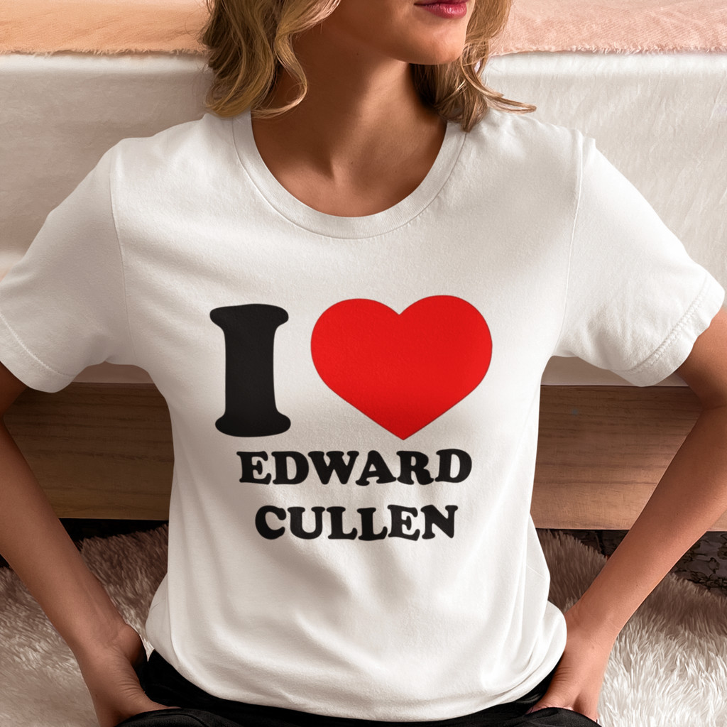 Camiseta T-Shirt I Love Edward Cullen Vampiro Crepusculo Twilight Literaria Saga Filme Blusa Feminina 6235
