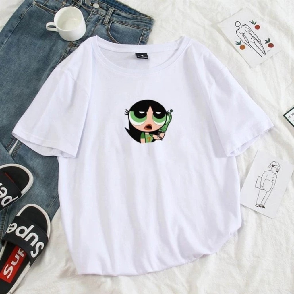 Camiseta Estampada Inspirado Super Poderosas Docinho No Telefone Unissex 100% Algodão Frete Grátis Rápido Plus Size