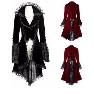 Jaqueta gótica feminina bandagem Fal jaqueta de renda feminina inverno jaqueta de manga comprida Retro Plus Size jaqueta