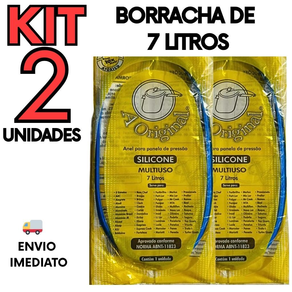 KIT 2 Borracha Panela de Pressão 7 Litros Silicone Universal – Reposição Vedação Envio Rápido