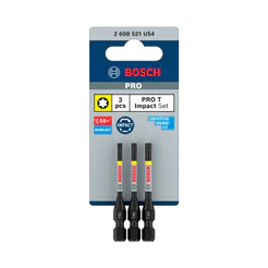 Pacote com 3 Bits Torx 55mm T10 T15 T20 Pro Impact Bosch