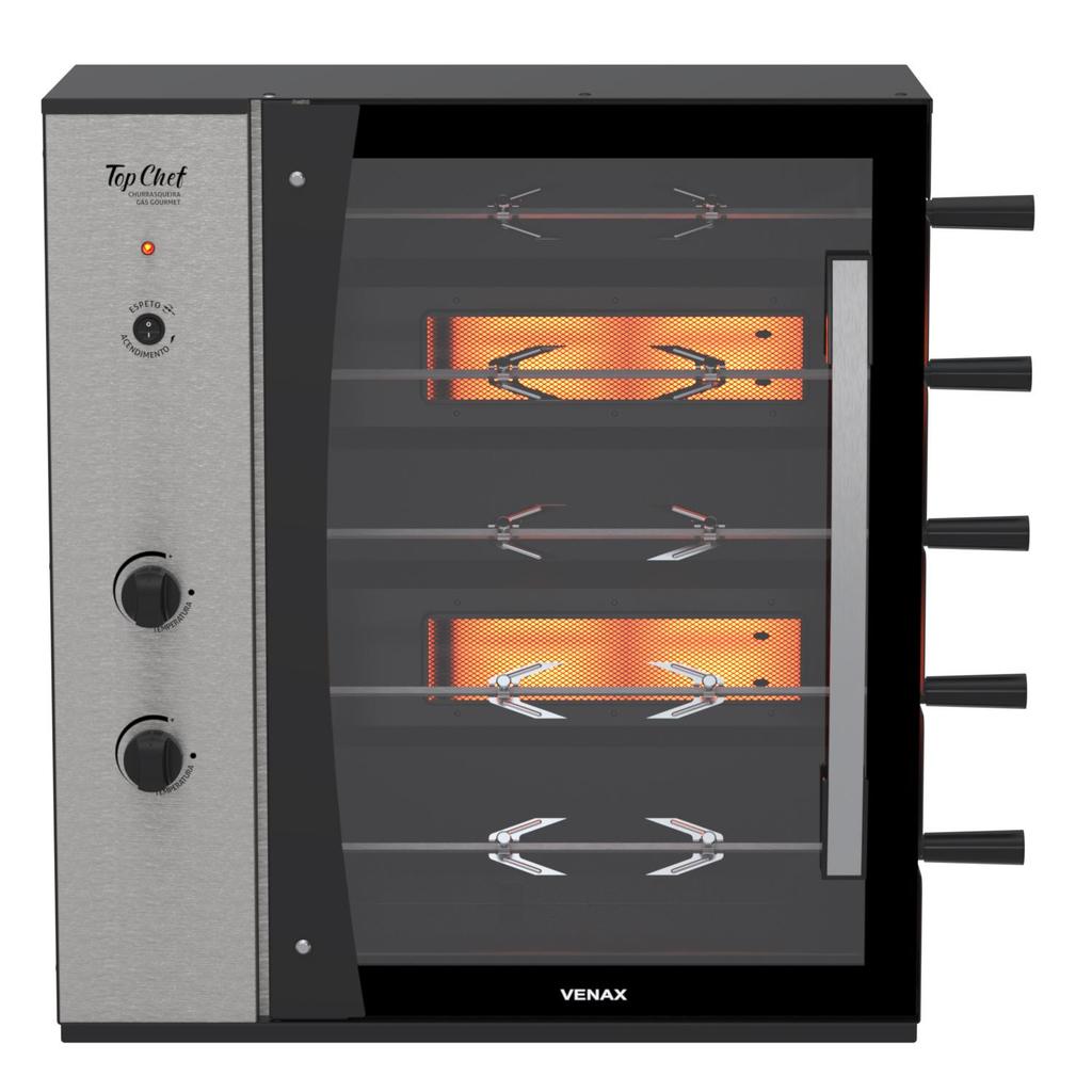 Churrasqueira a Gas Venax Top Chef Gourmet 5 Preto