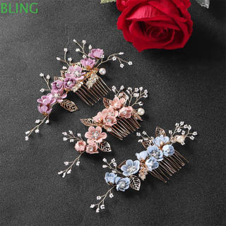 BLING Flor Grampo De Cabelo Moda Cristal Coroa Dama De Honra Jóias Clipes De Noiva