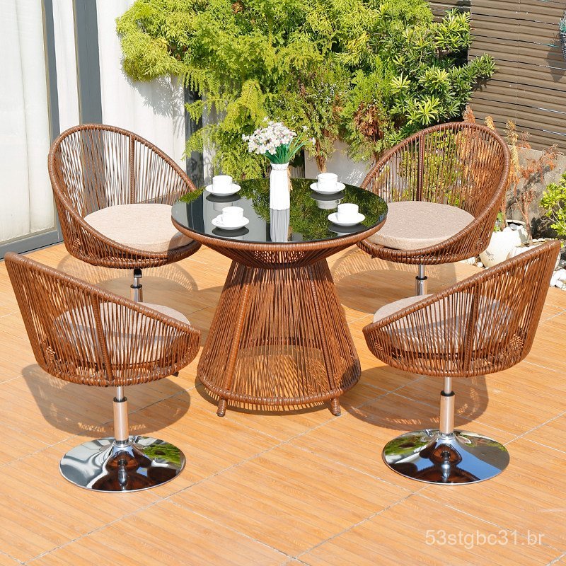 Conjunto de mesa e cadeiras para áreas externas, para pátio e varanda, conjunto de mesa e cadeiras pequenas, conjunto de
