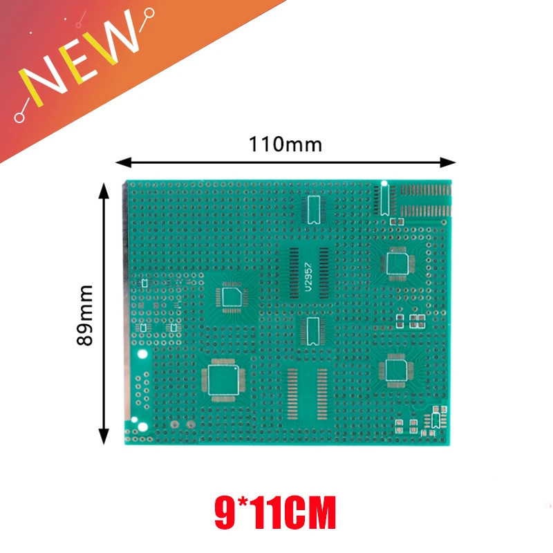 LQFP SOP QSOP QFP 9 * 11CM Adaptador De Placa De Transferência De Lado Único PCB Pinboard SMT SMD DIP Pin IC Teste 9x11C