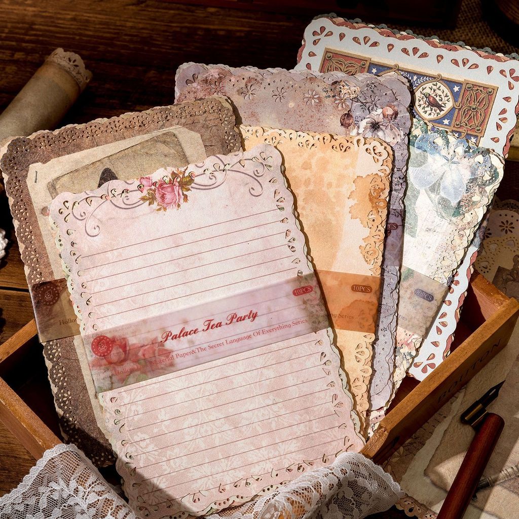 Tudo história secreta oco Base de renda Material pacote de dor de papel Gumei fundo diy decoração Retro manual papel de