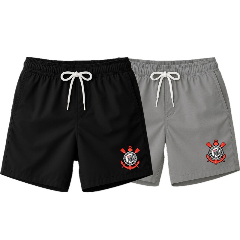 SHORT CORINTHIANS TACTEL ELASTANO BERMUDA MASCULINA CORINTHIANS.