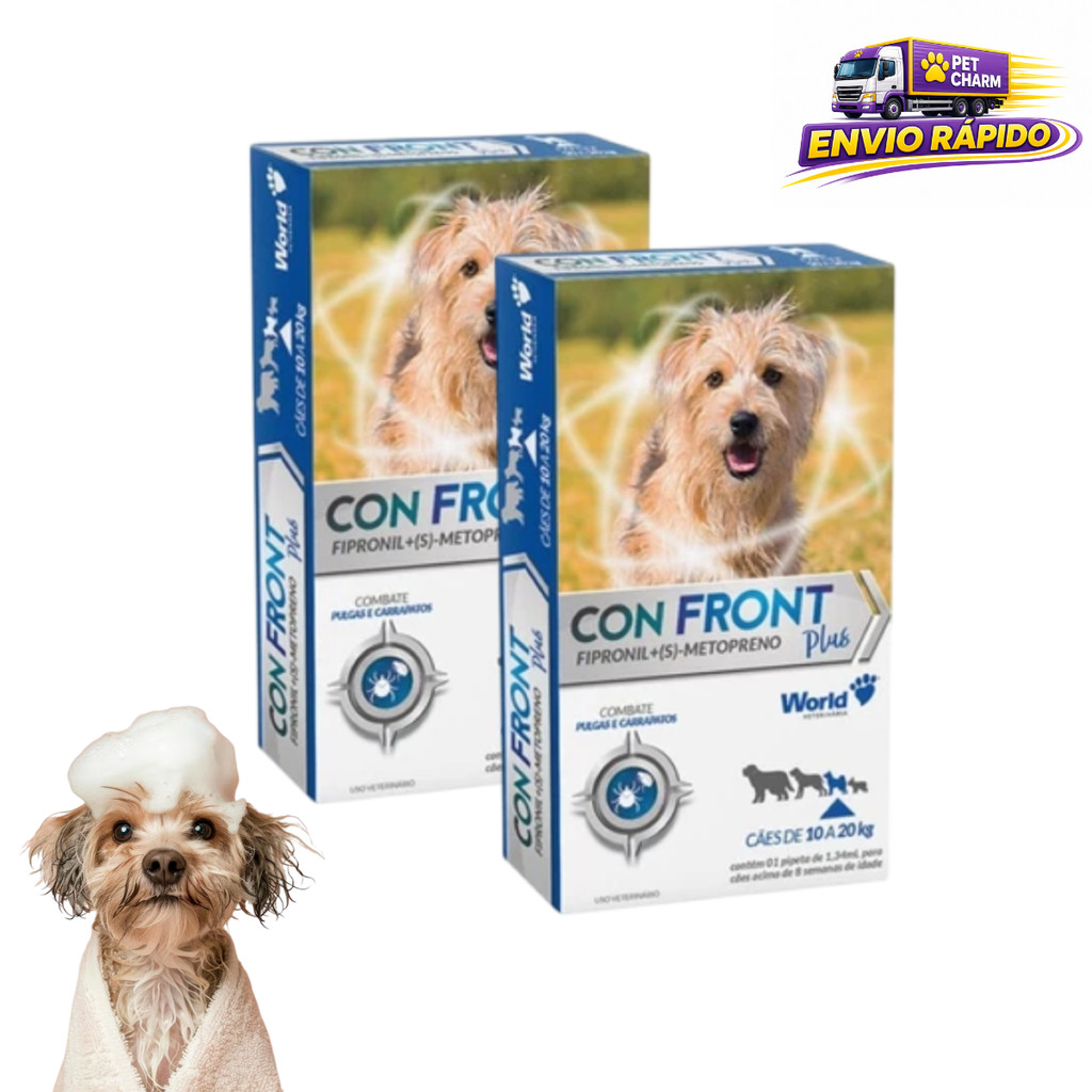 Kit 2 ConFront Plus 1,34ml para Cães 10 a 20kg Antipulgas