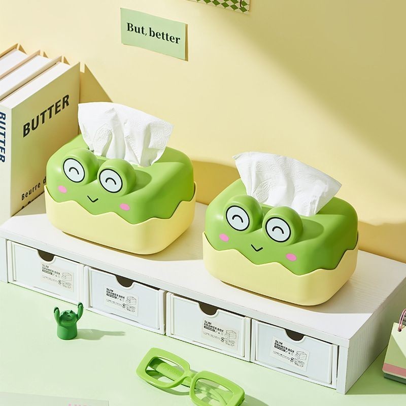 Caixa de papel sapo dos desenhos animados dos desenhos animados multifuncional Desktop criativo rolo de papel caixa de a