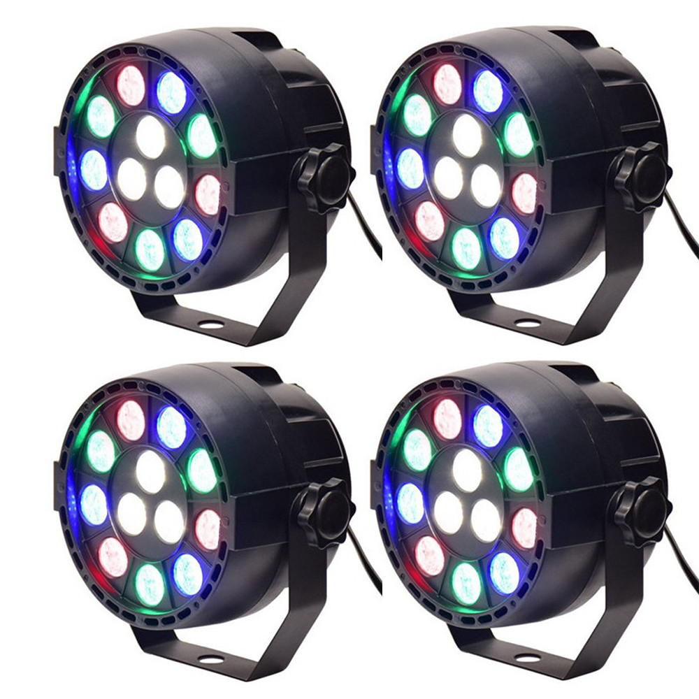 oops_shop.br Lâmpada de luz de palco LED RGBW PAR Lights 12pcs LEDs 12W Auto DMX512 Disco ativado por som para DJ Party