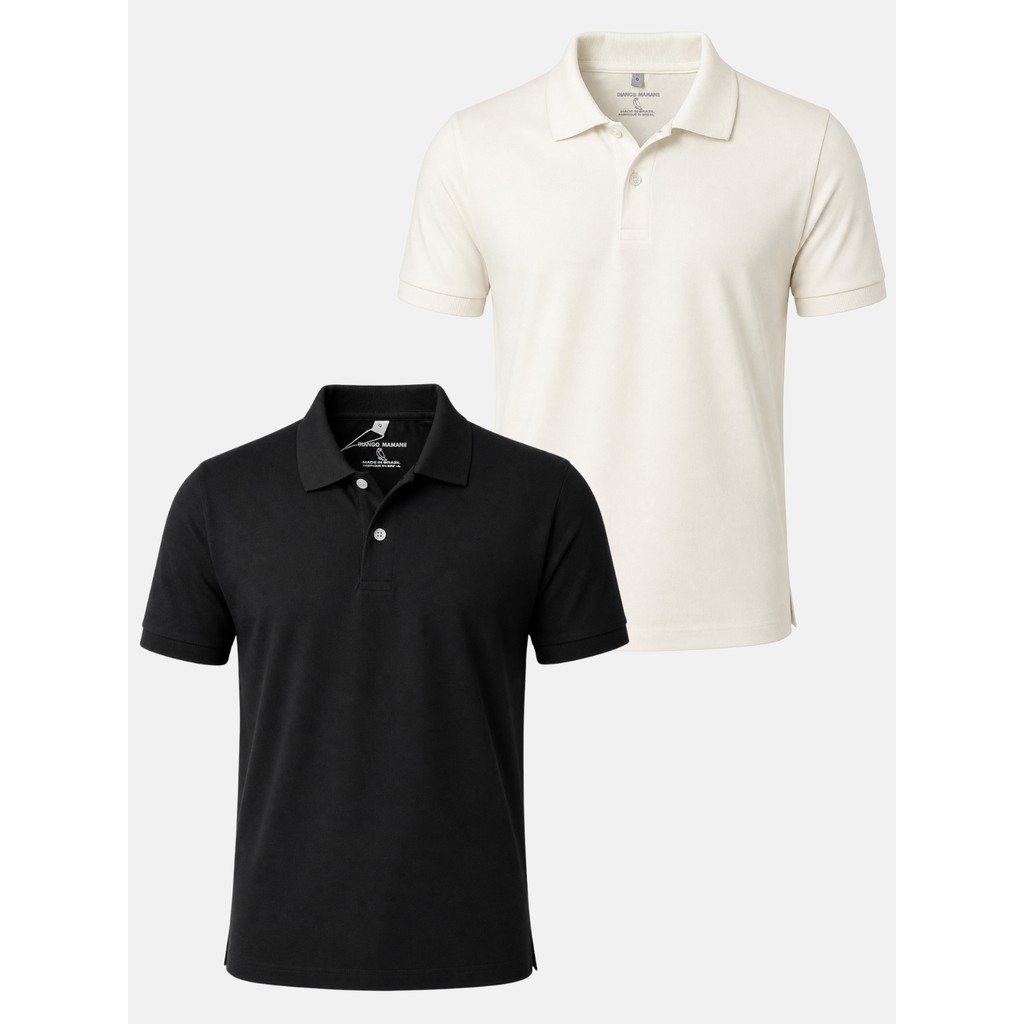 Kiit 2 Camisa Gola Polo Lisa Masculina Slim Fit Malha Peruana