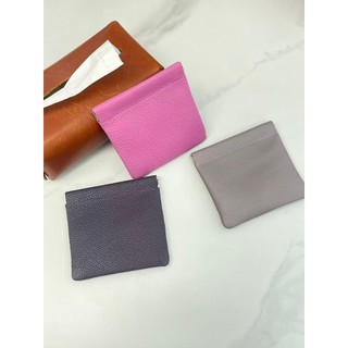 Bolsa de fechamento automático de couro genuíno genuíno Bolsa de armazenamento pequena de couro Bolsa de moedas de prata