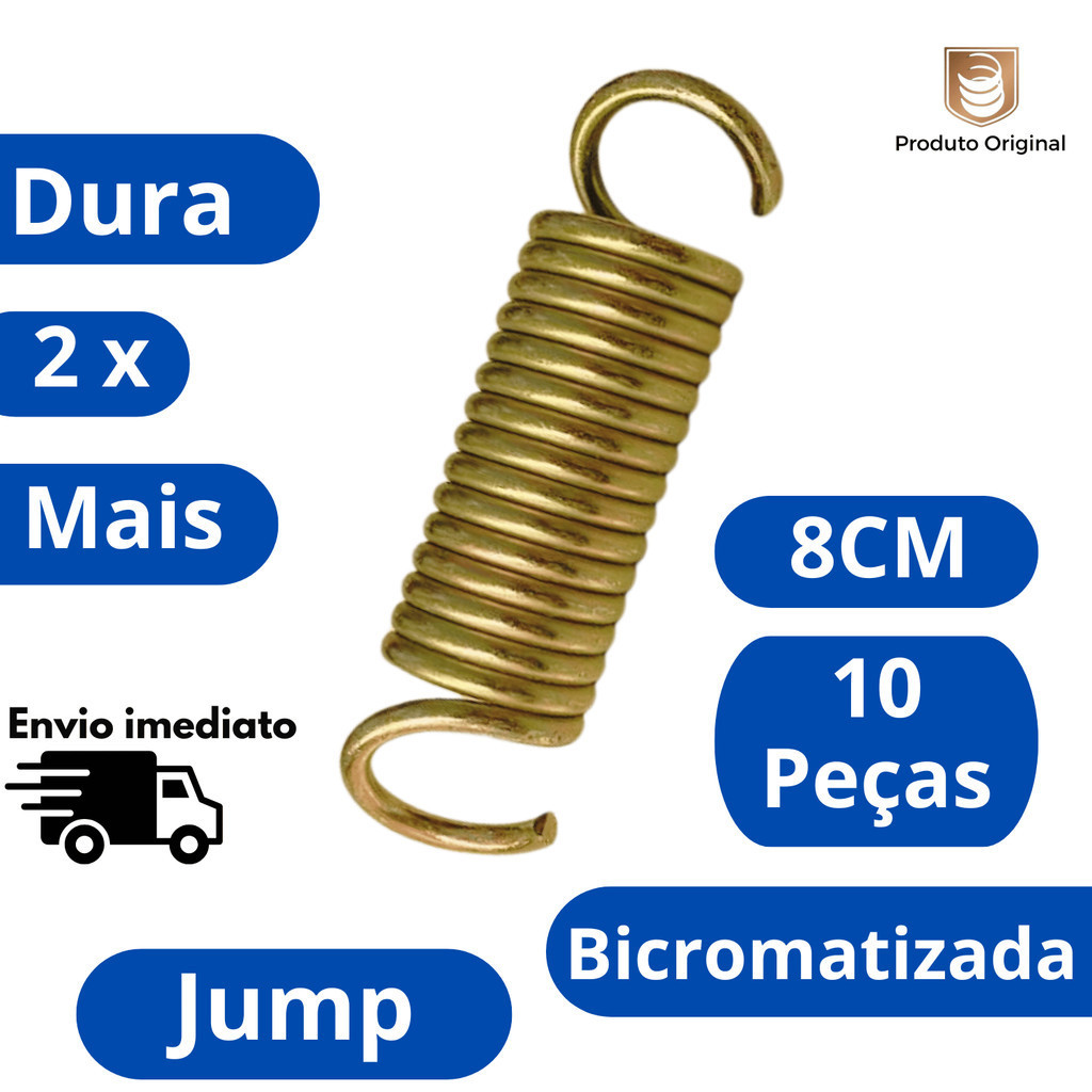Kit 10 peças 8cm douaradas - Mola para jump