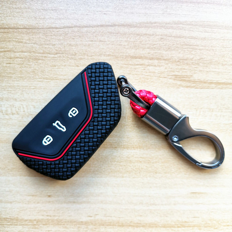 Adequado para Volkswagen novo estilo Golf 8 Toon CROZZ Range Rover GTI Weiran ID4 6 Silicone chave capa fivela trançada