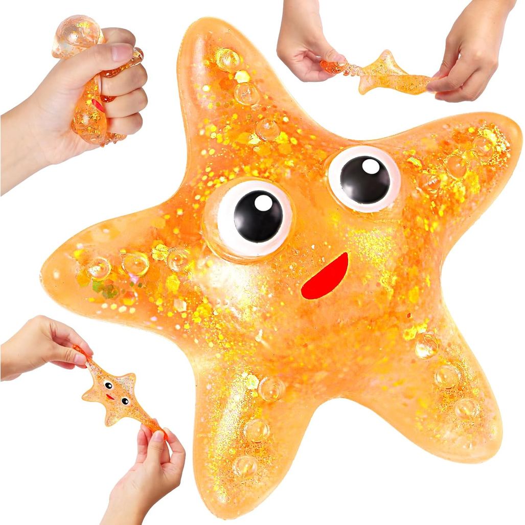 Bolas Antiestresse em Forma de Estrela-do-Mar para Adultos, Bolas de Açúcar de Malte em Forma de Estrela-do-Mar, Brinque