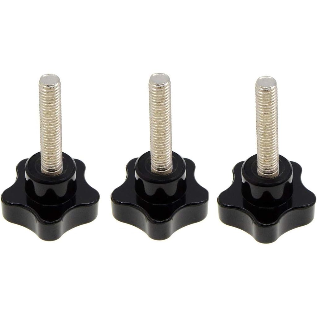 Parafuso de aperto com manípulo em estrela YXQ M8 x 40mm para substituição e remoção rápida da base do guarda-sol (3 peç