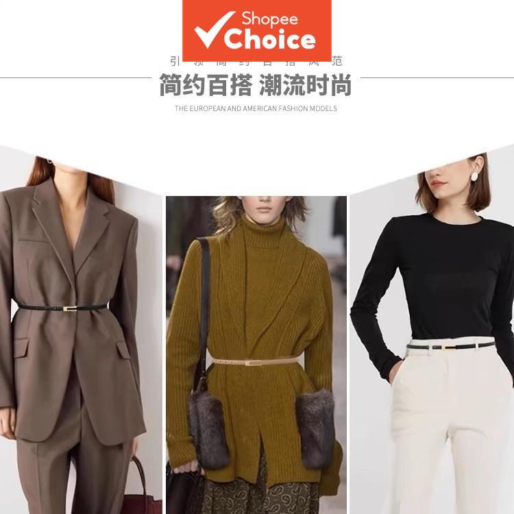 Cinto feminino de couro legítimo, simples e versátil, com fivela de pino. Ideal para acompanhar jeans e blazers, peça