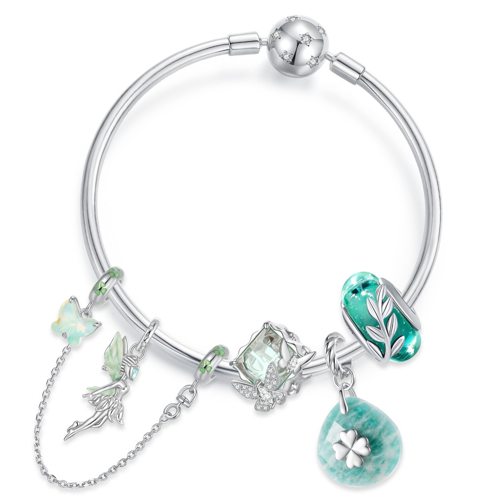 Pingente Bamoer 925 Mago De Prata Esterlina De Colar De Contas De Borboleta Oz Pulseira De Bijuteria Para Meninas · foto 2