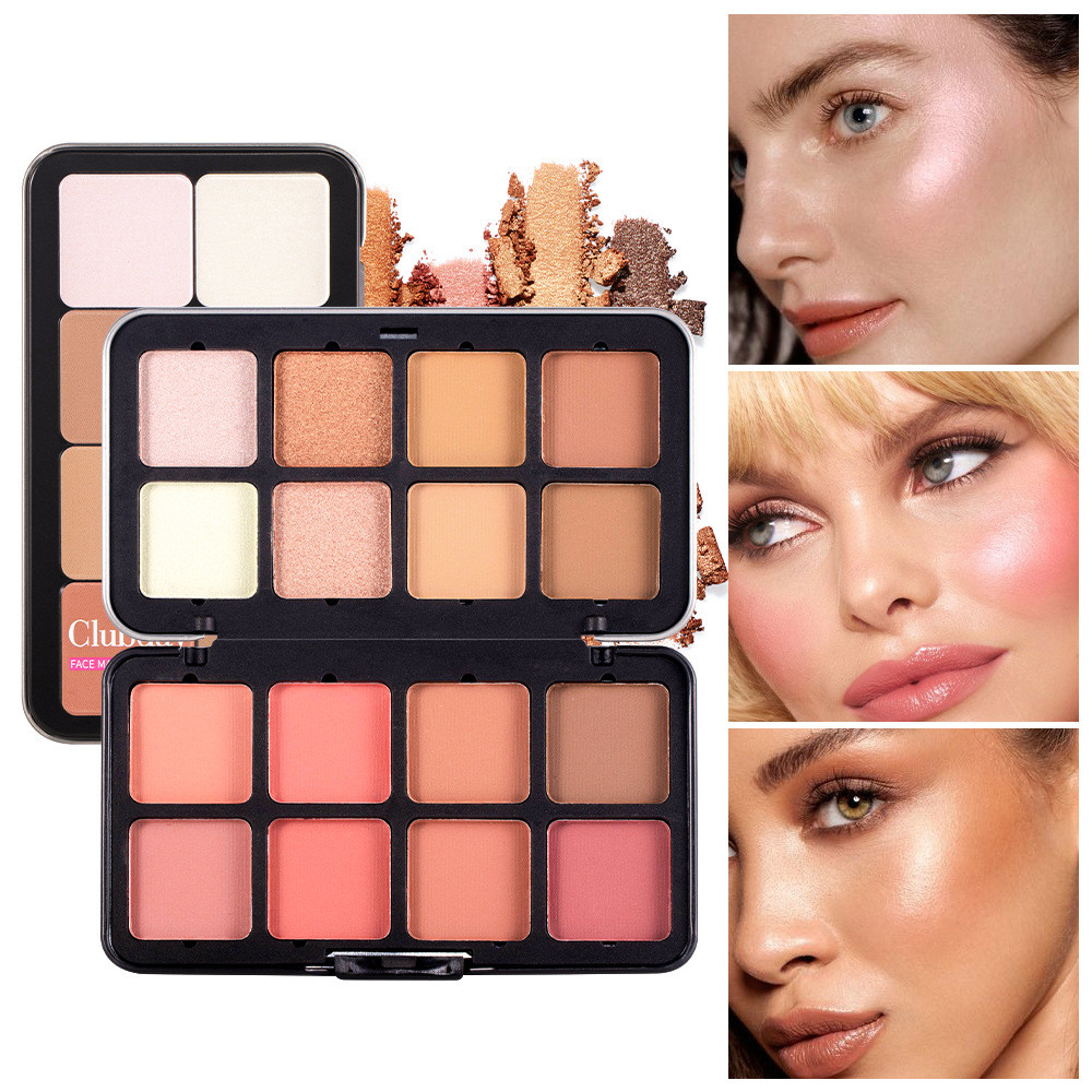 Matte Rouge Blush alto brilho contorno tridimensional tudo-em-um paleta contorno modificação maquiagem Facial ZBSN