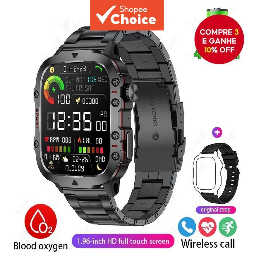 Relógio Esportivo Masculino Smartwatch À Prova D'água Características Bluetooth Monitoramento De Saúde De Corrida Para H