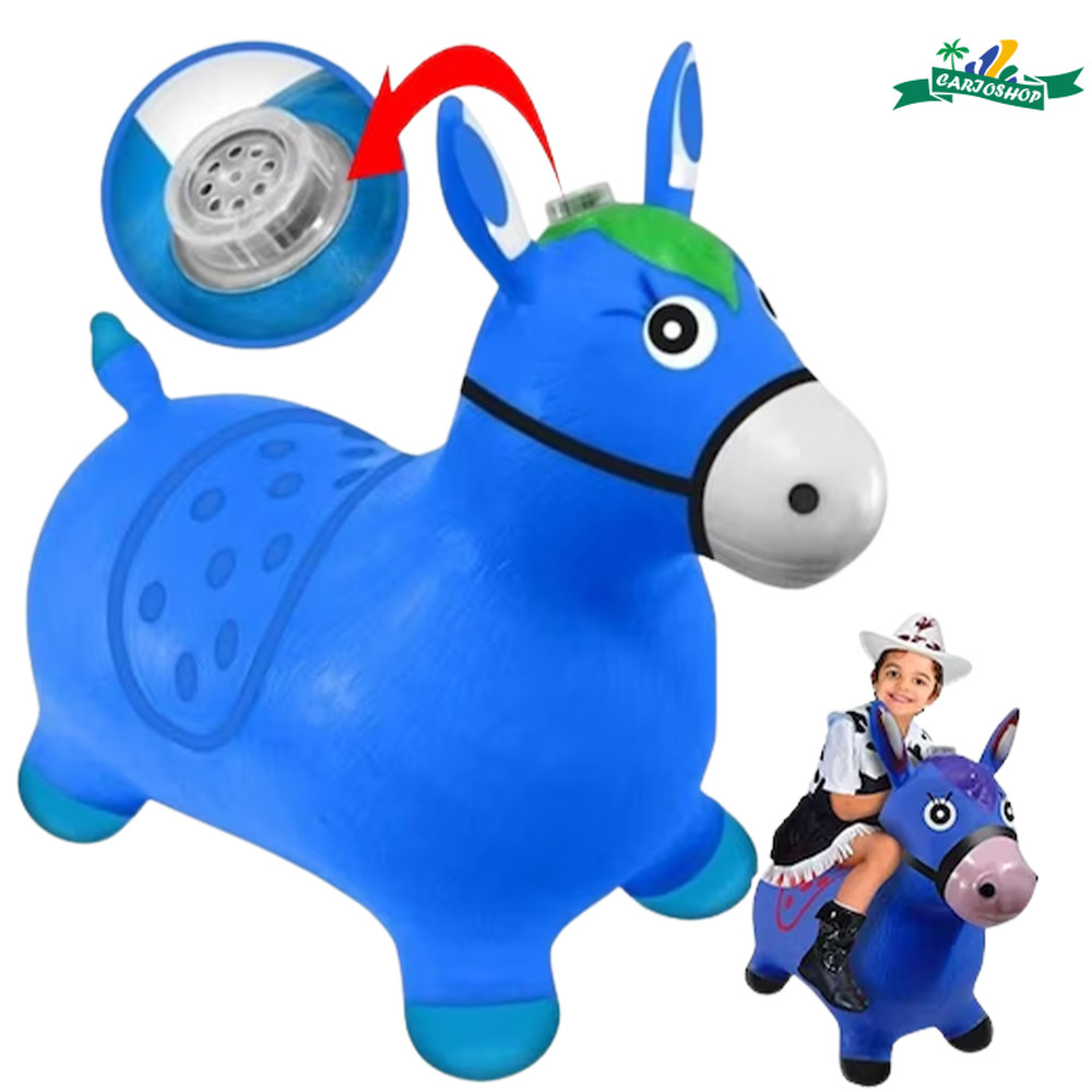Brinquedo inflável de cavalo saltitante, equipado com music