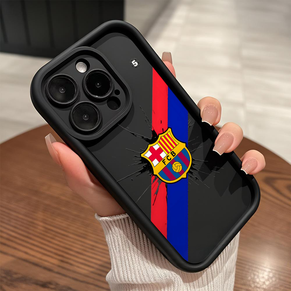 Capa Capinha Para iPhone17 16 15promax plus 12 13 14 11 7+ 8+ XsMax com estampa de escudo do Barcelona T01927