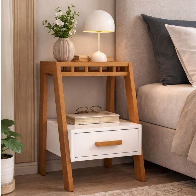 Mesa de Cabeceira para Quarto com Gaveta