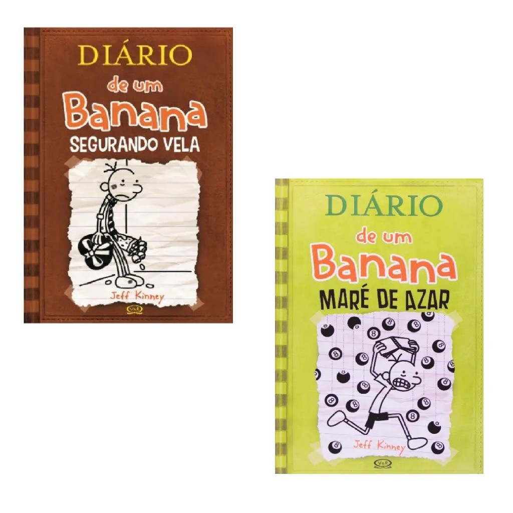 Kit C/2 Livros Diário de Um Banana 7 + 8 Capa Cartão