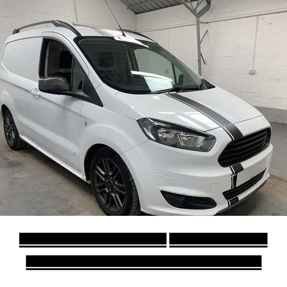 3 Peças Adesivos De Carro Para Ford Transit Tourneo Courier Van Acessórios Linha De Ajuste Capô Decoração De Porta Trase