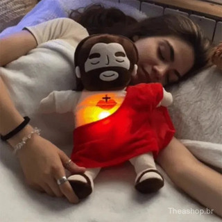 Envio em até 24 horas. Brinquedo de pelúcia Jesus respirável R0MX.