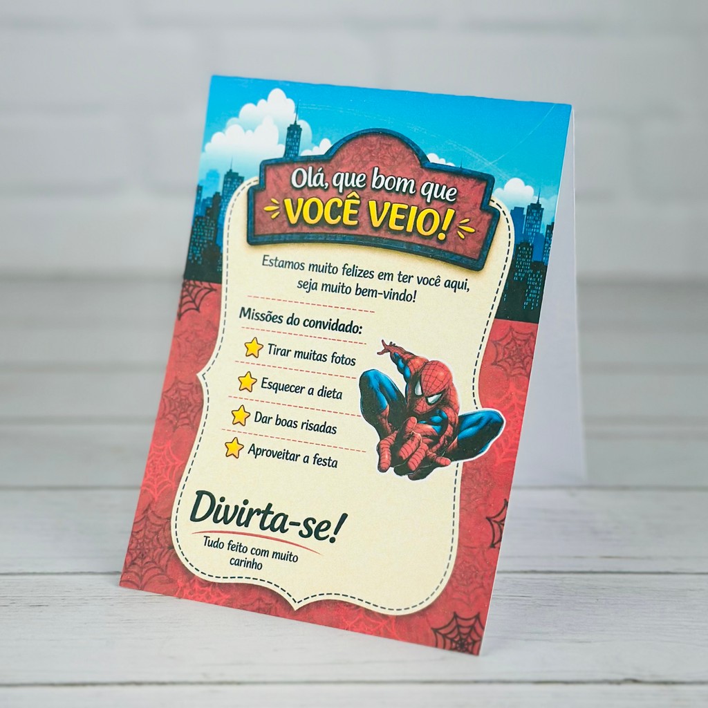 10 a 30 Plaquinhas de mesa HOMEM ARANHA Centro de mesa Lembrancinha de festa infantil