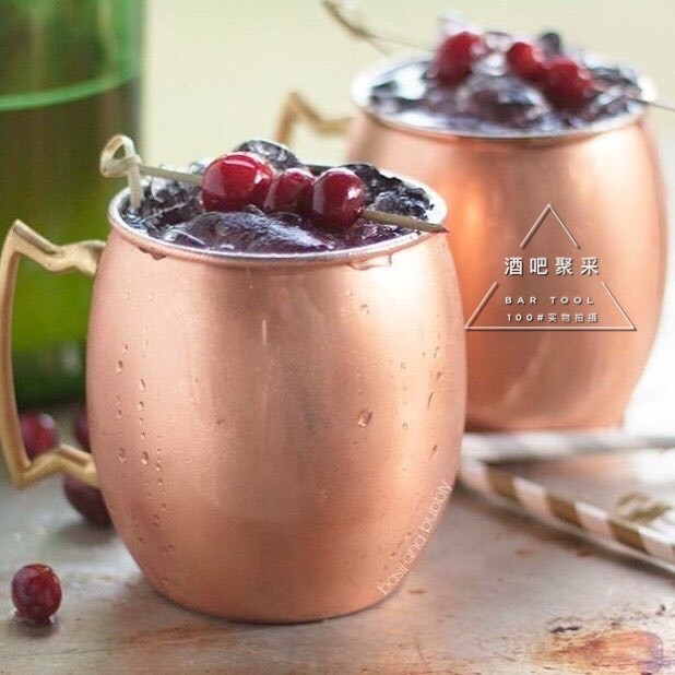 Bar Gathering Coquetel Clássico Moscow Mule Vidro Moscow Mule Copo de Coquetel em Ouro Rosa