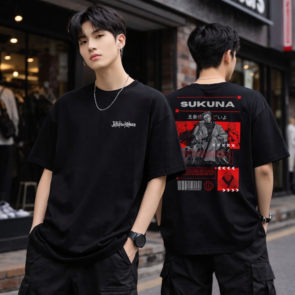 Camiseta jujutsu Kaisen Ryomen Sukuna Streetwear 100% algodão premium confortável
