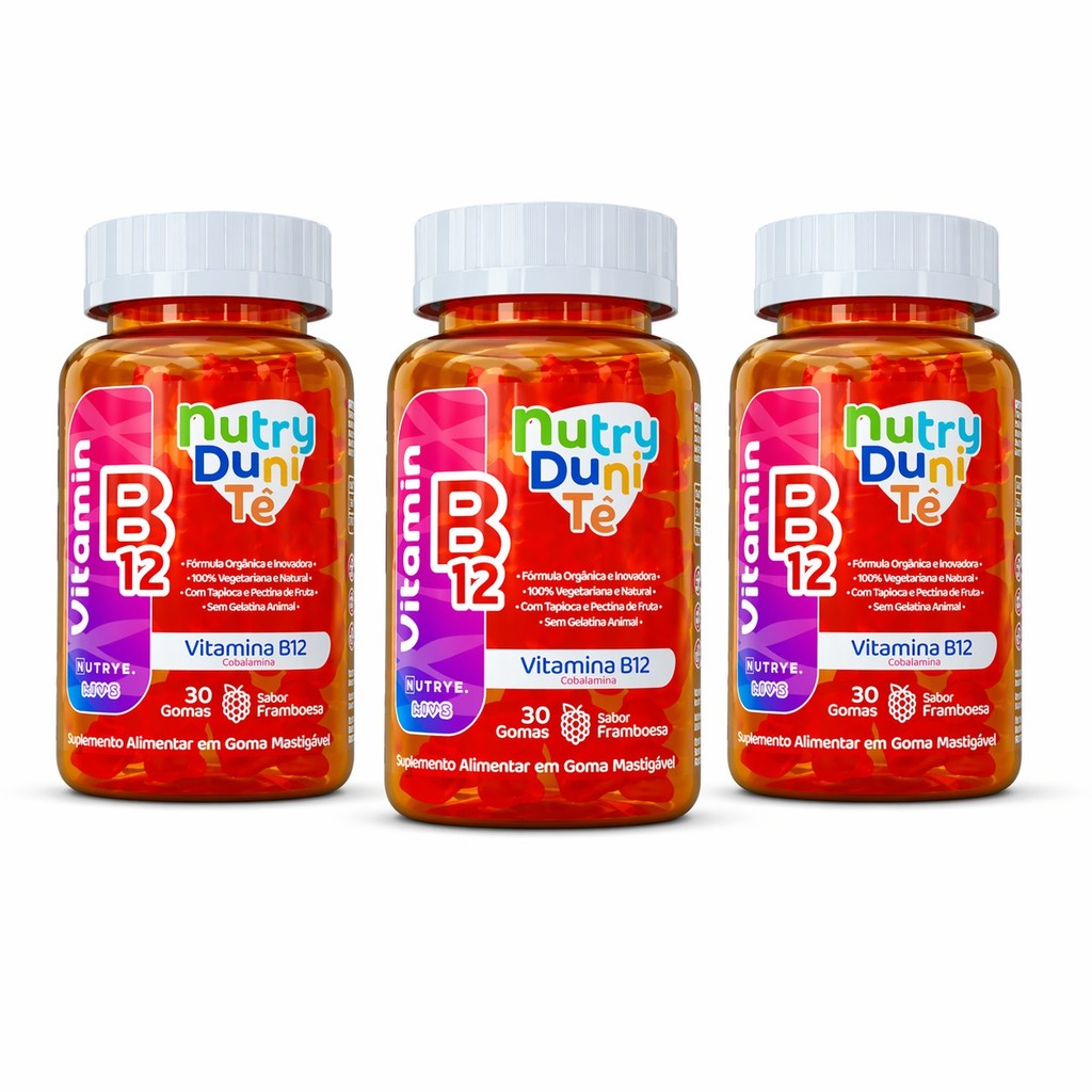 Kit 2 Vitaminas B12 Gummy KIDS NutryDuniTê 30 Gomas Nutrye