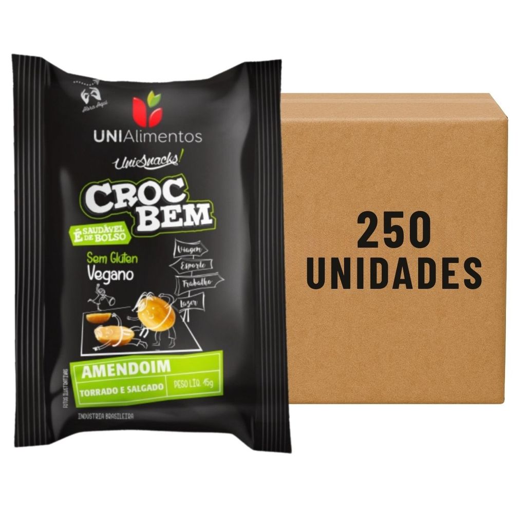 Amendoim Salgado Croc Bem Sachê 15g com 250 Unidades | Uni Foods