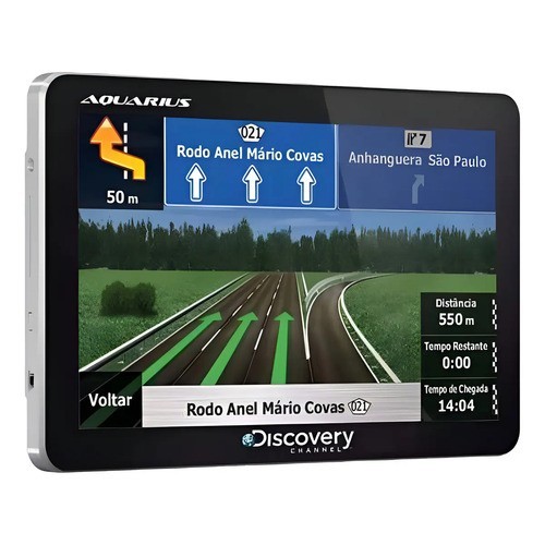 Gps Aquarius Discovery Channel Mtc 2132 Slim Tela 5.0  Tv Digital Cor Preto América Do Sul
